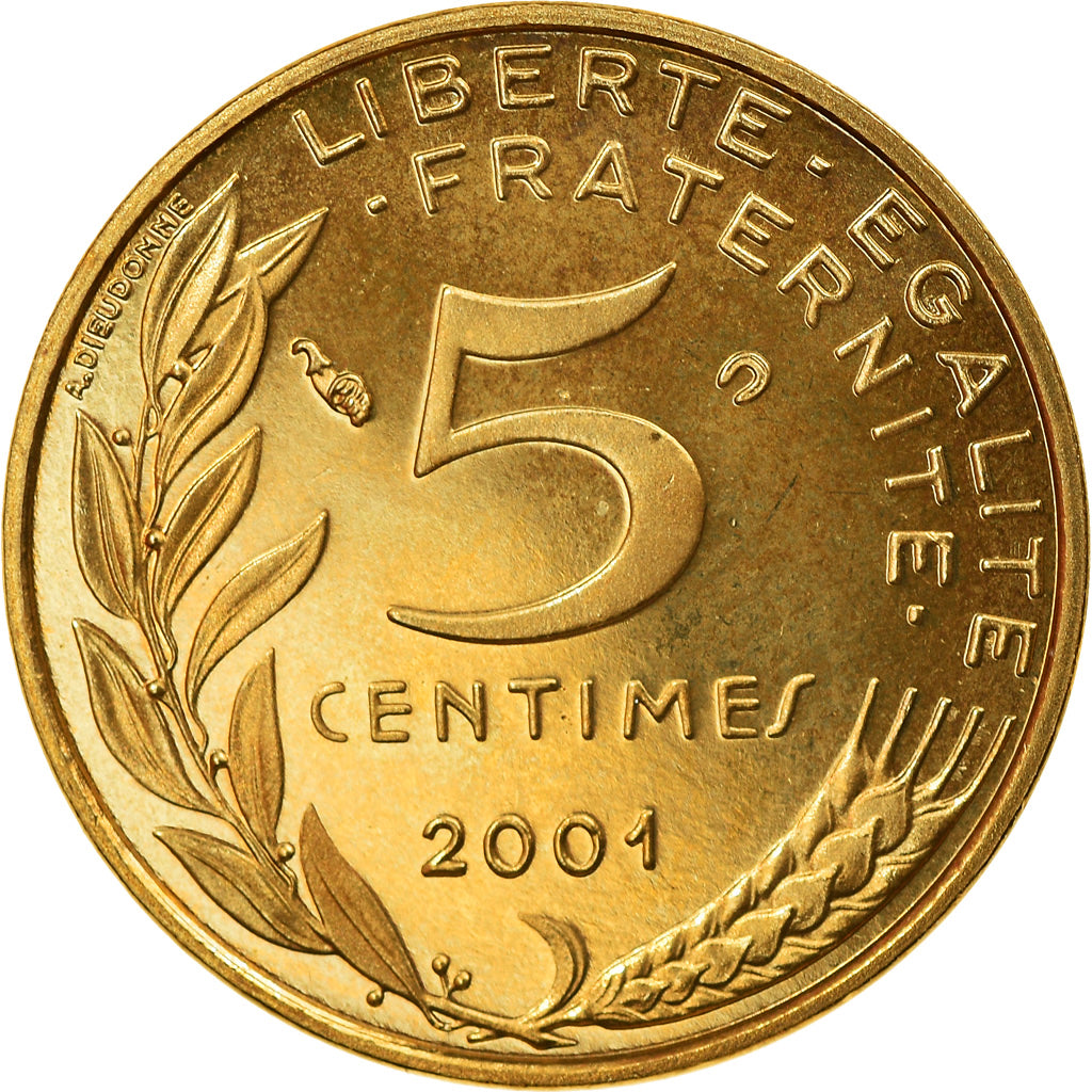 Coin, France, Marianne, 5 Centimes, 2001, Paris, Proof, MS(65-70)