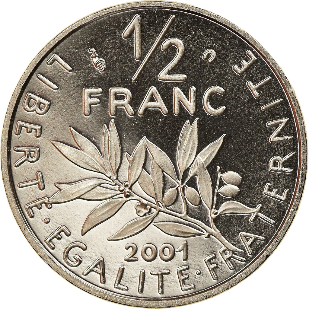 Monnaie, France, Semeuse, 1/2 Franc, 2001, Paris, Proof, FDC, Nickel