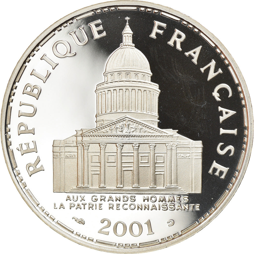 Moeda, França, Panthéon, 100 Francs, 2001, Paris, Proof, MS(65-70), Prata