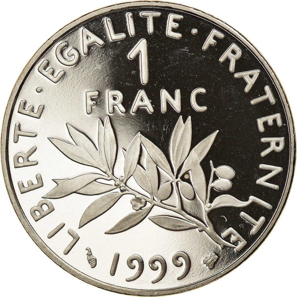 Moeda, França, Semeuse, Franc, 1999, Paris, Proof, MS(65-70), Níquel