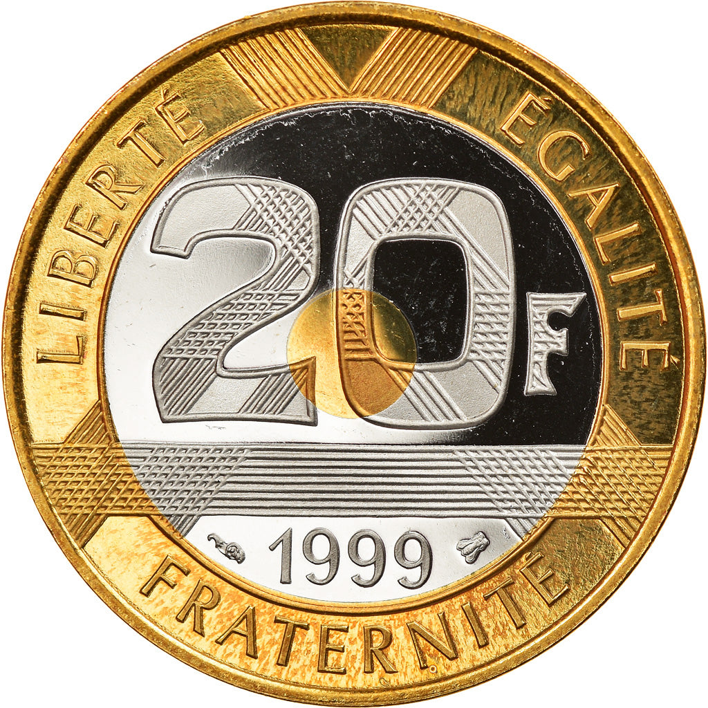 Moneta, Francia, Mont Saint Michel, 20 Francs, 1999, Paris, Proof, FDC