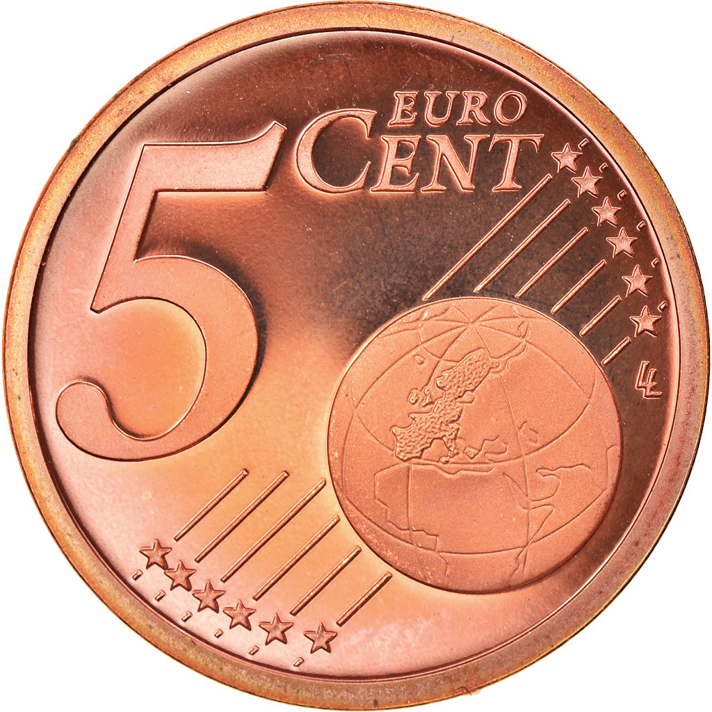 Francia, 5 Euro Cent, 2007, Paris, Proof, FDC, Cobre chapado en acero