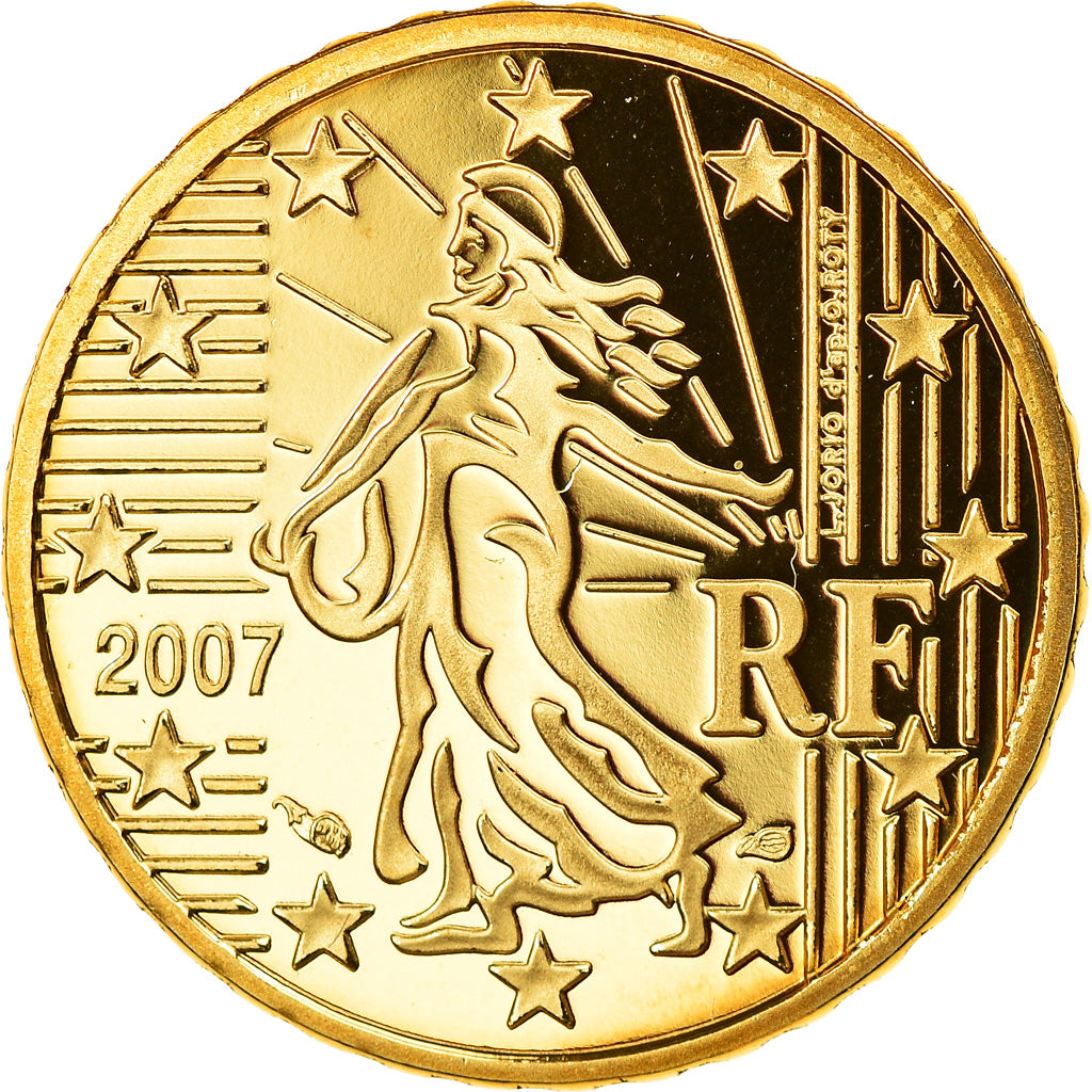 Frankrijk, 10 Euro Cent, 2007, Paris, Proof, FDC, Tin, Gadoury:4b., KM:1410