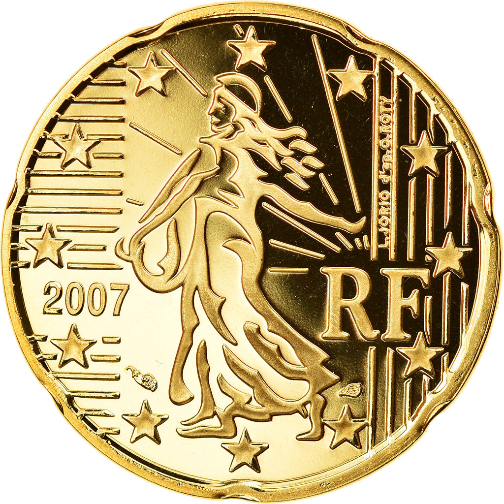 Francia, 20 Euro Cent, 2007, Paris, Proof, FDC, Latón, Gadoury:5a., KM:1411