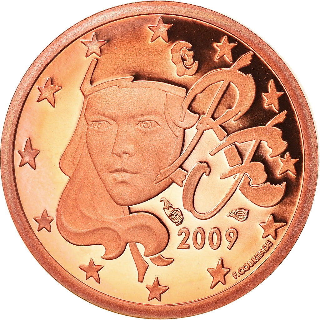 Francia, Euro Cent, 2009, Paris, Proof, FDC, Cobre chapado en acero, Gadoury:1