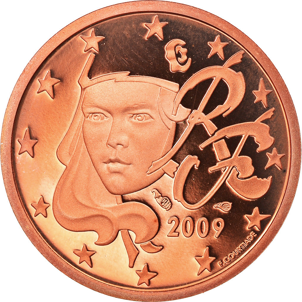 Francia, 2 Euro Cent, 2009, Paris, Proof, FDC, Cobre chapado en acero