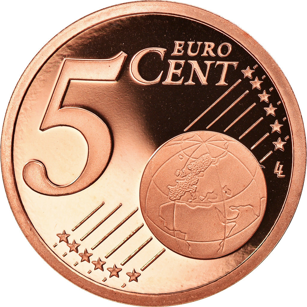 Frankrijk, 5 Euro Cent, 2009, Paris, Proof, FDC, Copper Plated Steel, Gadoury:3