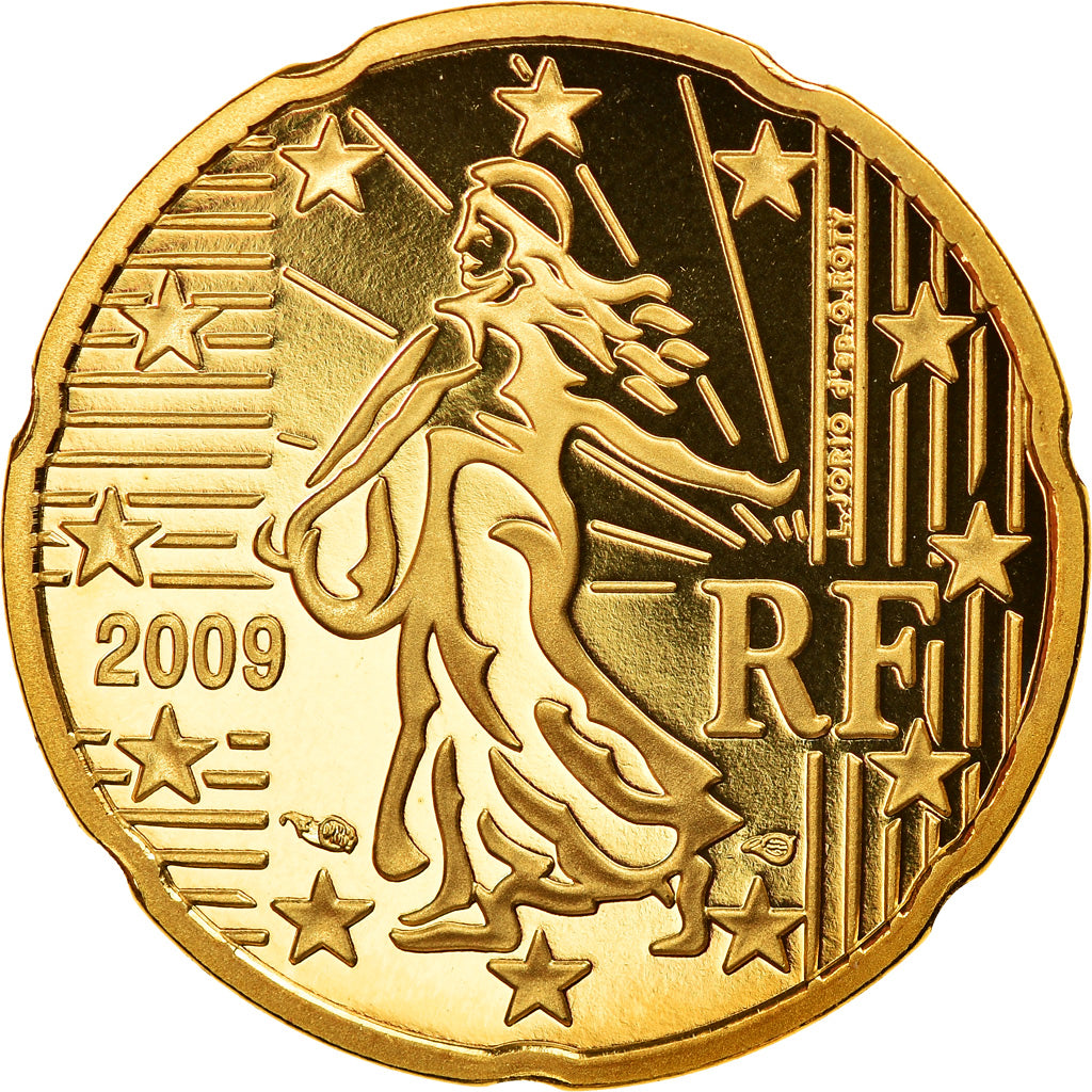 Francia, 20 Euro Cent, 2009, Paris, Proof, FDC, Latón, Gadoury:5a, KM:1411