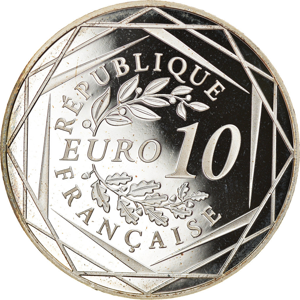 France, 10 Euro Cent, Coq, 2014, Paris, Proof, MS(65-70), Silver, Gadoury:EU657