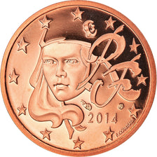 France, 2 Euro Cent, 2014, Paris, Proof, MS(65-70), Copper Plated Steel