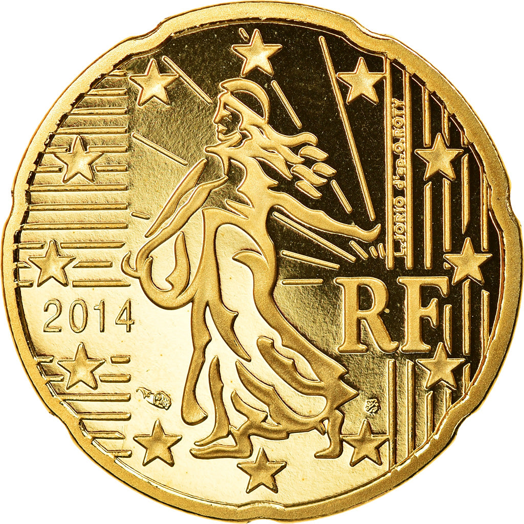 France, 20 Euro Cent, 2014, Paris, Proof, FDC, Laiton, Gadoury:5a, KM:1411