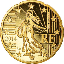 France, 20 Euro Cent, 2014, Paris, Proof, FDC, Laiton, Gadoury:5a, KM:1411