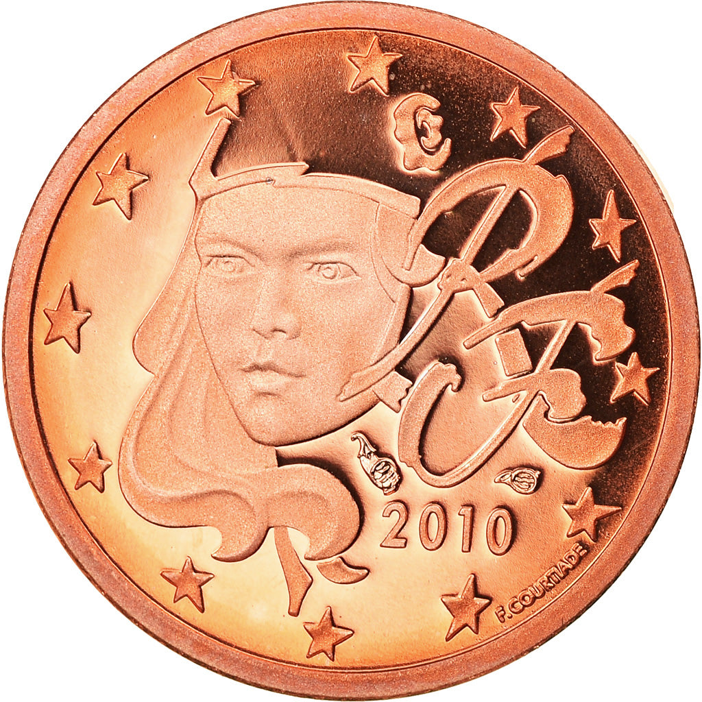 Francia, Euro Cent, 2010, Paris, Proof, FDC, Cobre chapado en acero, Gadoury:1