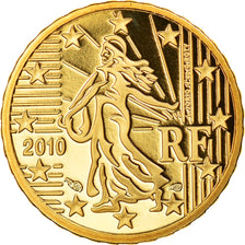 France, 10 Euro Cent, 2010, Paris, Proof, FDC, Laiton, Gadoury:4b., KM:1410