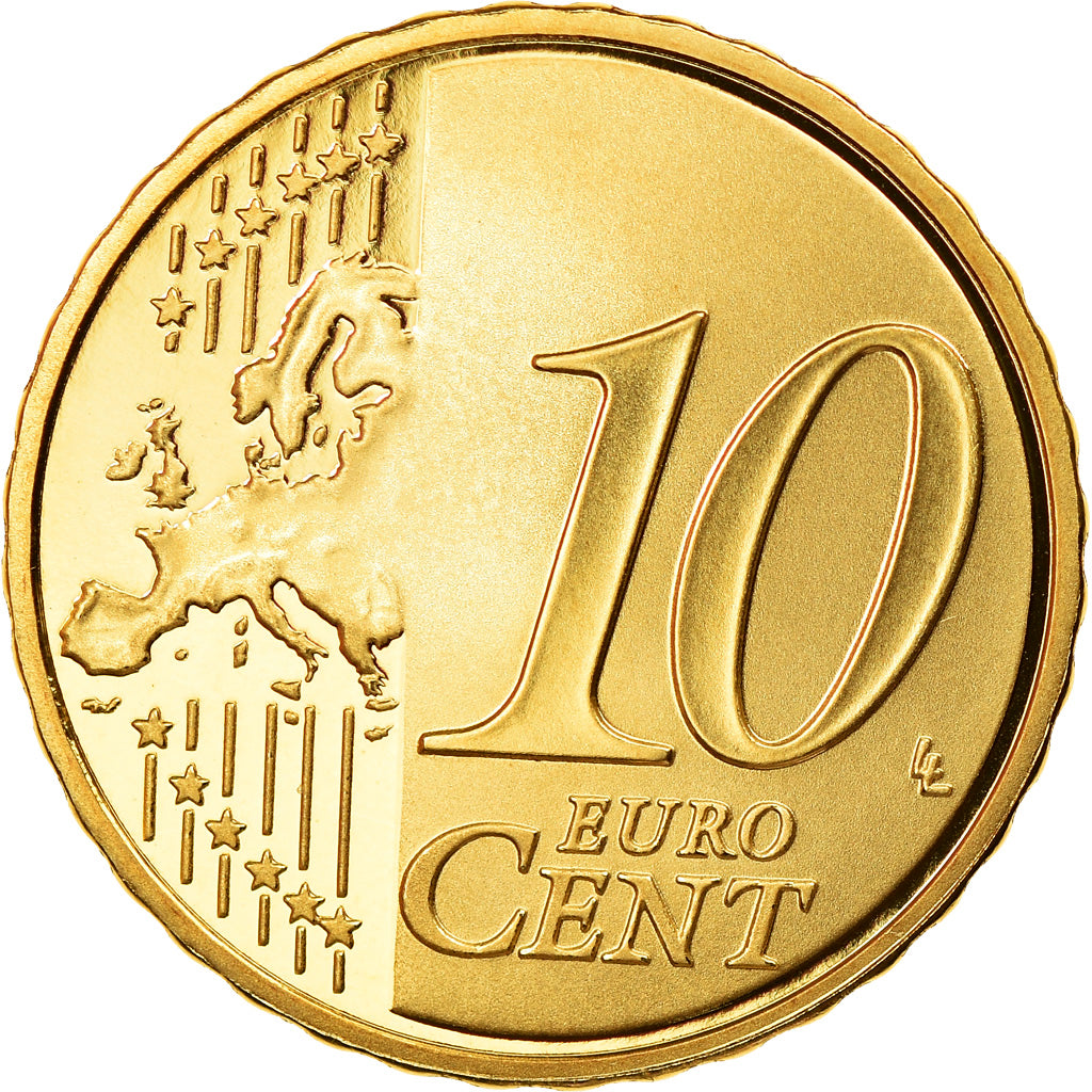 France, 10 Euro Cent, 2010, Paris, Proof, FDC, Laiton, Gadoury:4b., KM:1410