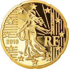 France, 20 Euro Cent, 2010, Paris, Proof, MS(65-70), Brass, Gadoury:5a, KM:1411