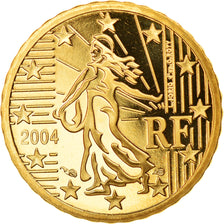 France, 10 Euro Cent, 2004, Paris, Proof, MS(65-70), Brass, Gadoury:4a, KM:1285