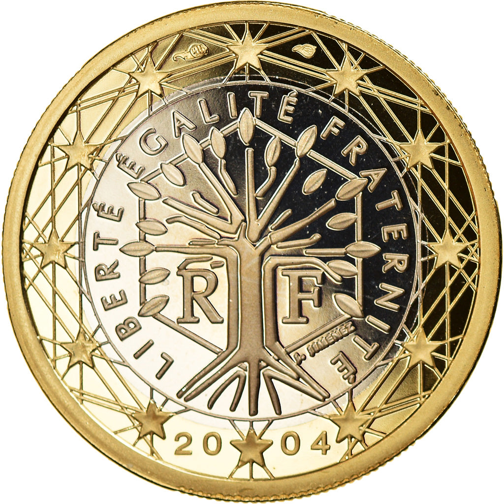 France, Euro, 2004, Paris, Proof, MS(65-70), Bi-Metallic, Gadoury:7, KM:1288