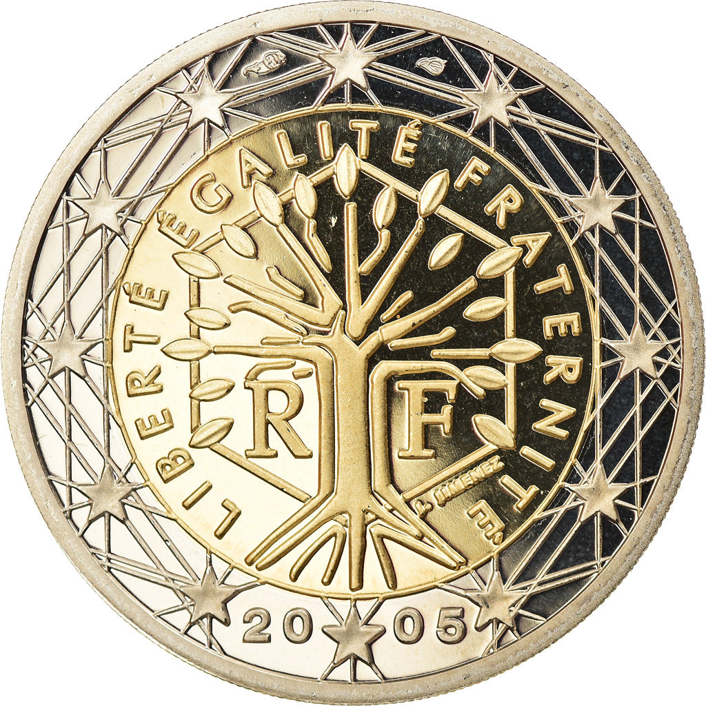França, 2 Euro, 2005, Paris, Proof, MS(65-70), Bimetálico, Gadoury:8., KM:1289