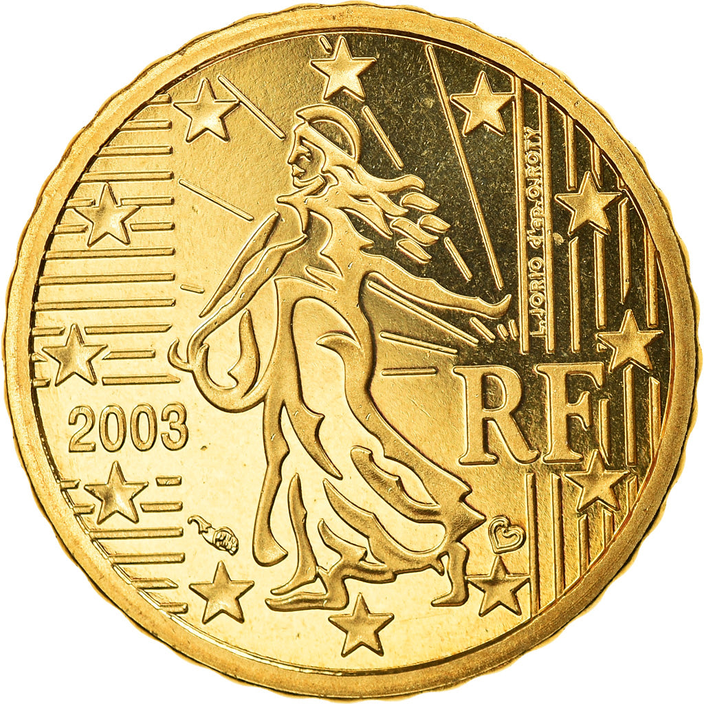 Francia, 10 Euro Cent, 2003, Paris, Proof, FDC, Latón, Gadoury:4a, KM:1285
