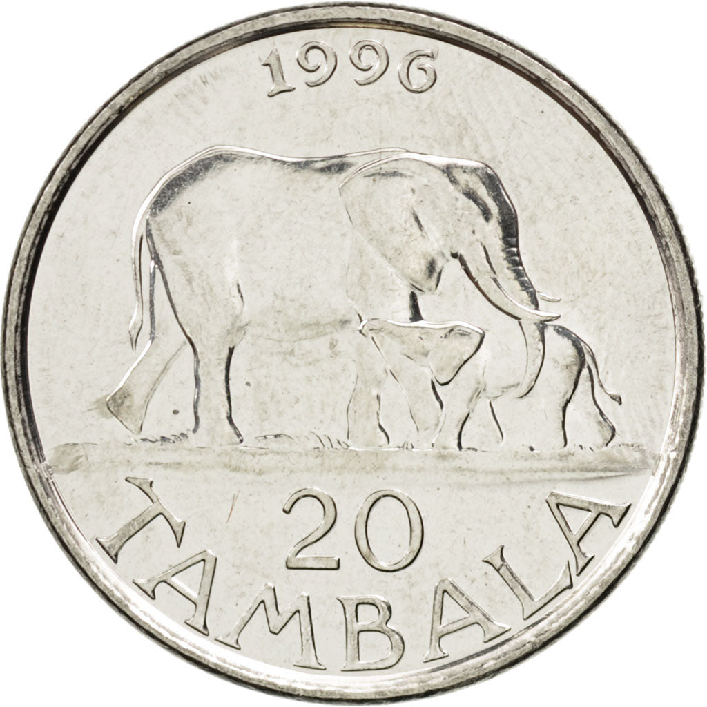 MALAWI, 20 Tambala, 1996, KM #29, MS(63), Nickel Clad Steel, 26.5, 7.58