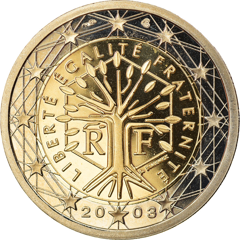 France, 2 Euro, 2003, Paris, Proof, FDC, Bi-Metallic, Gadoury:8., KM:1289