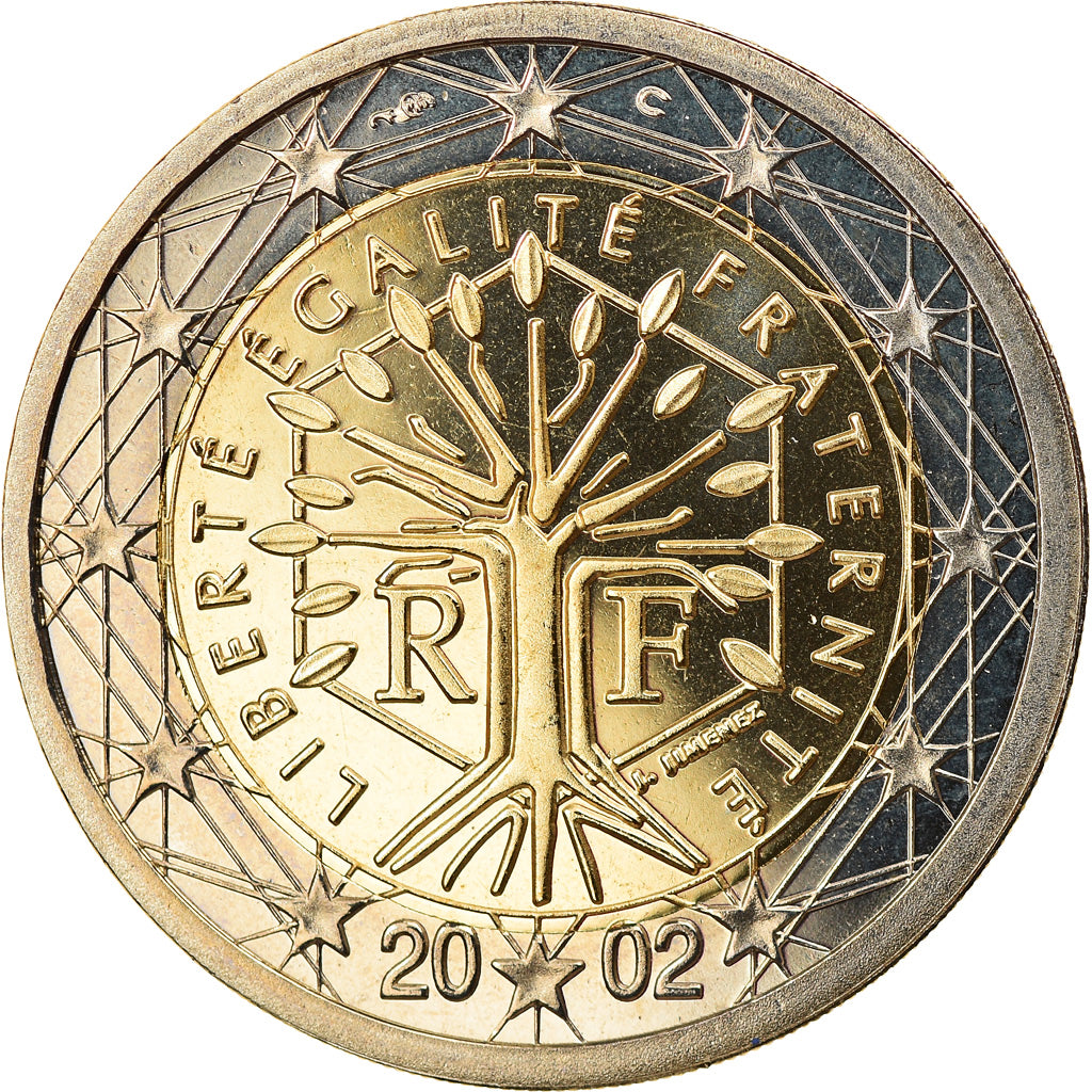 Frankrijk, 2 Euro, 2002, Paris, Proof, FDC, Bi-Metallic, Gadoury:8., KM:1289