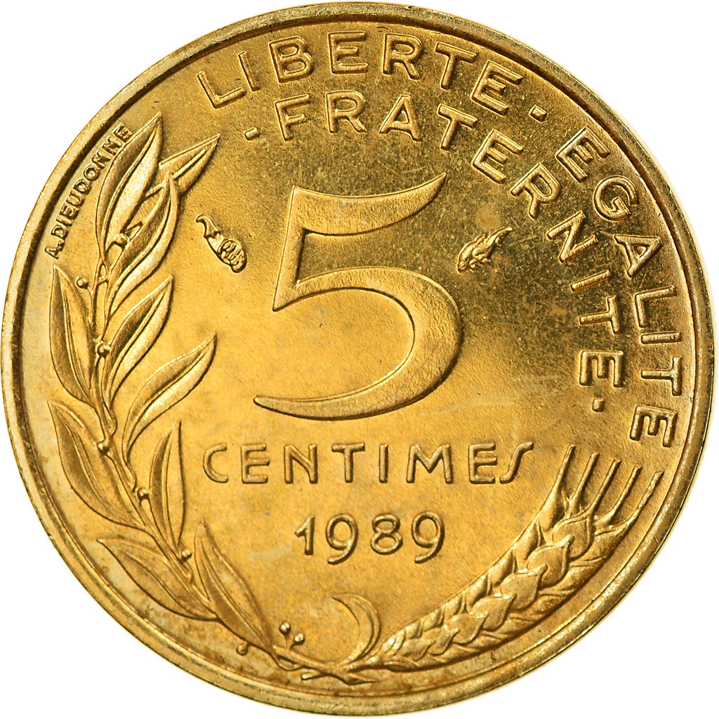 Coin, France, Marianne, 5 Centimes, 1989, Paris, MS(65-70), Aluminum-Bronze