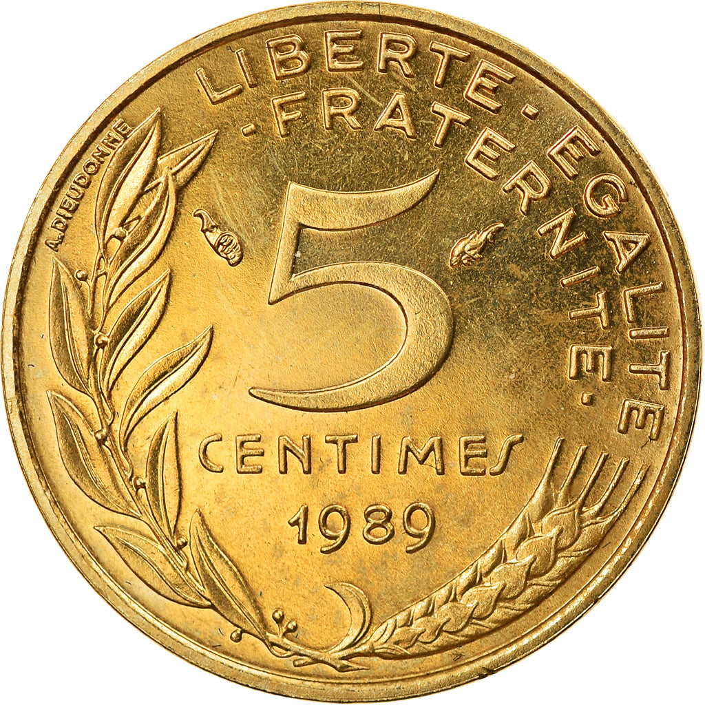 Coin, France, Marianne, 5 Centimes, 1989, Paris, MS(65-70), Aluminum-Bronze