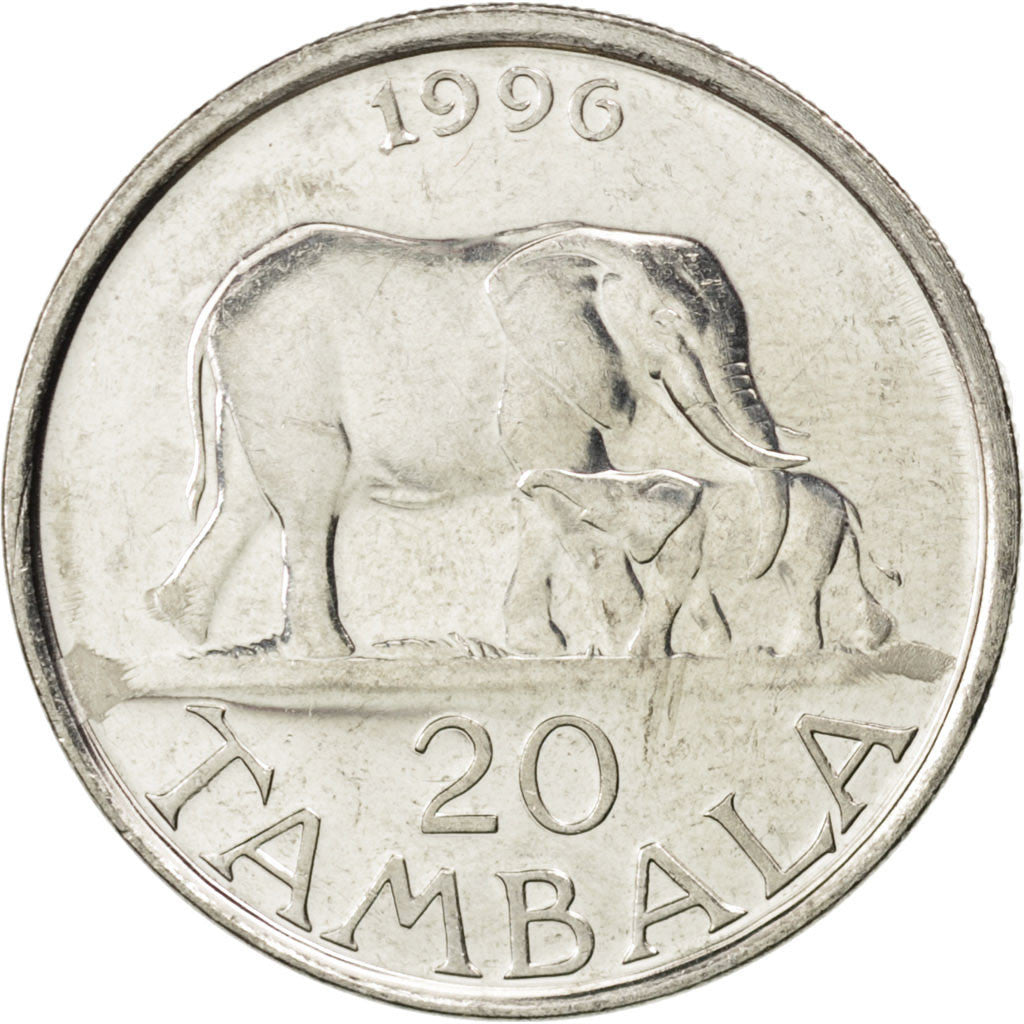 Coin, Malawi, 20 Tambala, 1996, MS(63), Nickel Clad Steel, KM:29