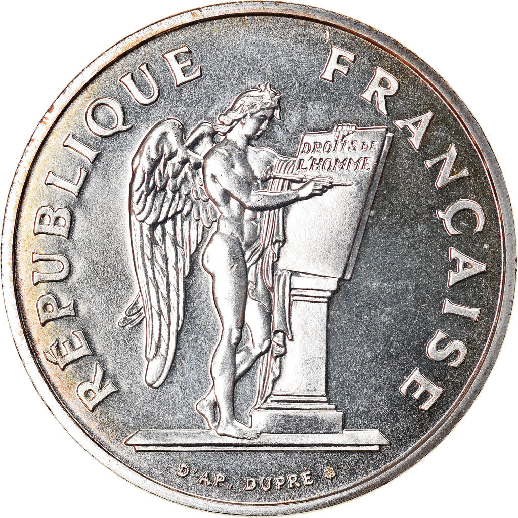 Moneta, Francia, Droits de l'Homme, 100 Francs, 1989, FDC, Argento, KM:970