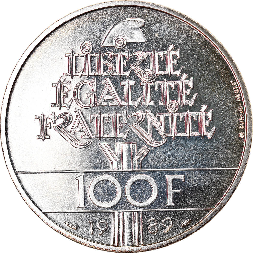 Moneta, Francia, Droits de l'Homme, 100 Francs, 1989, Paris, FDC, Argento