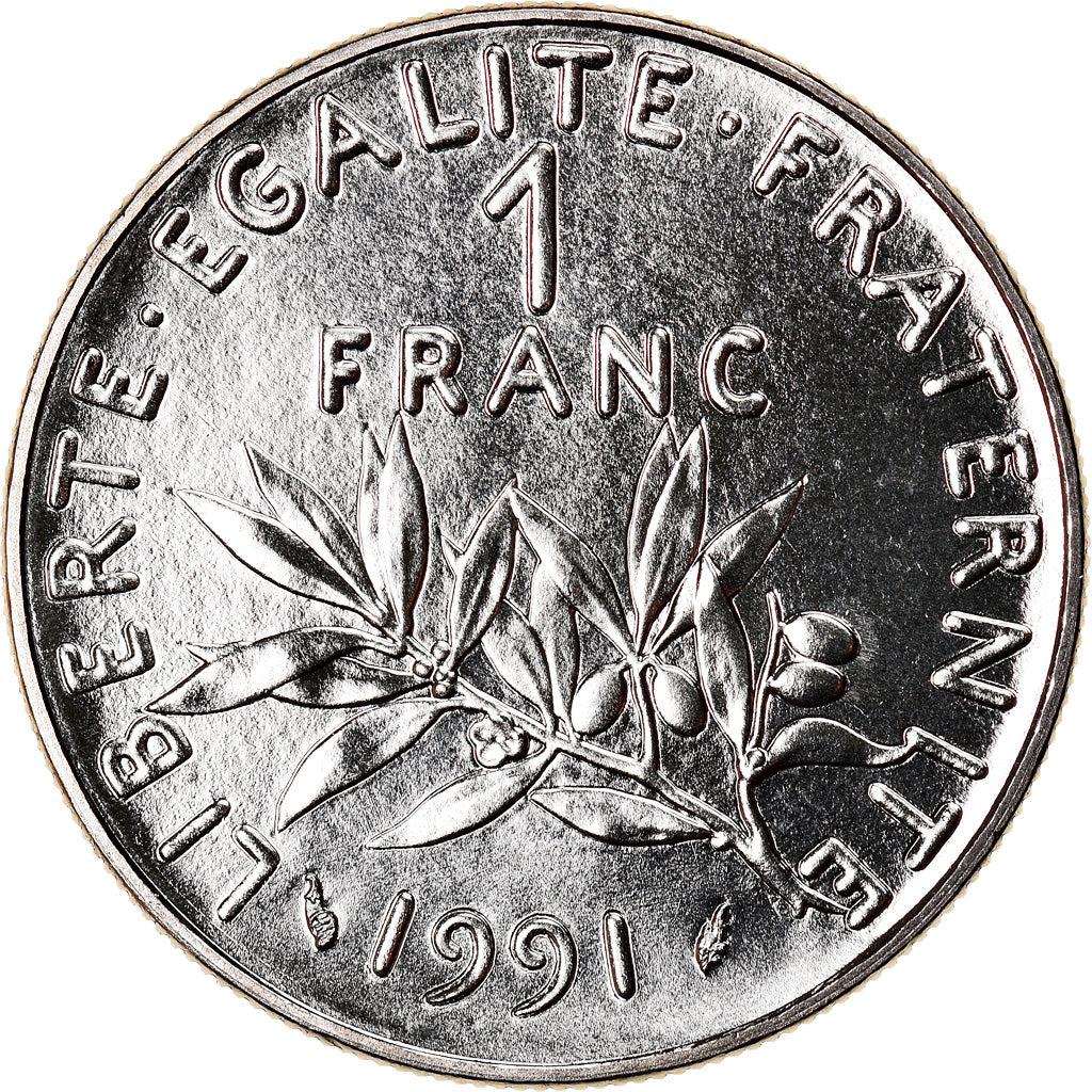 Moneta, Francja, Semeuse, Franc, 1991, Paris, Frappe médaille, MS(65-70)