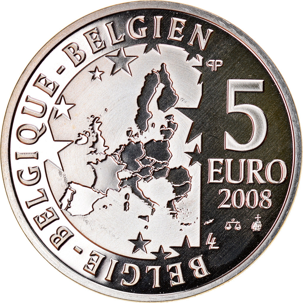 Belgien, 5 Euro Cent, Les Schtroumpfs, 2008, Proof, UNC, Silber