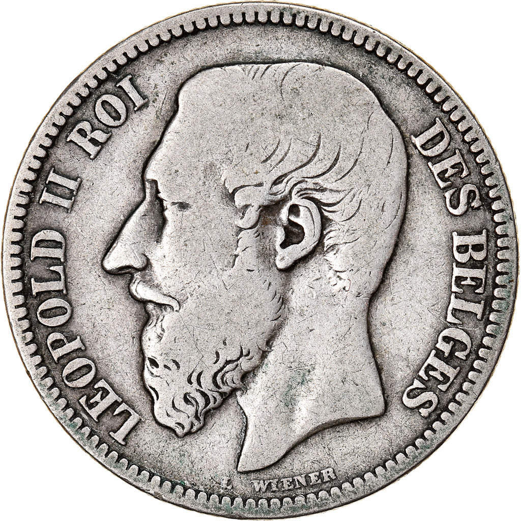 Coin, Belgium, Leopold II, 2 Francs, 2 Frank, 1867, VF(30-35), Silver, KM:30.2