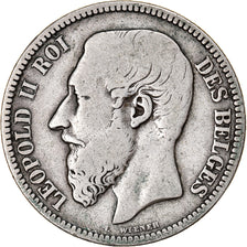 Coin, Belgium, Leopold II, 2 Francs, 2 Frank, 1867, VF(30-35), Silver, KM:30.2
