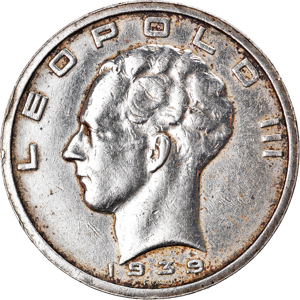 Coin, Belgium, Leopold III, 50 Francs, 50 Frank, 1939, EF(40-45), Silver