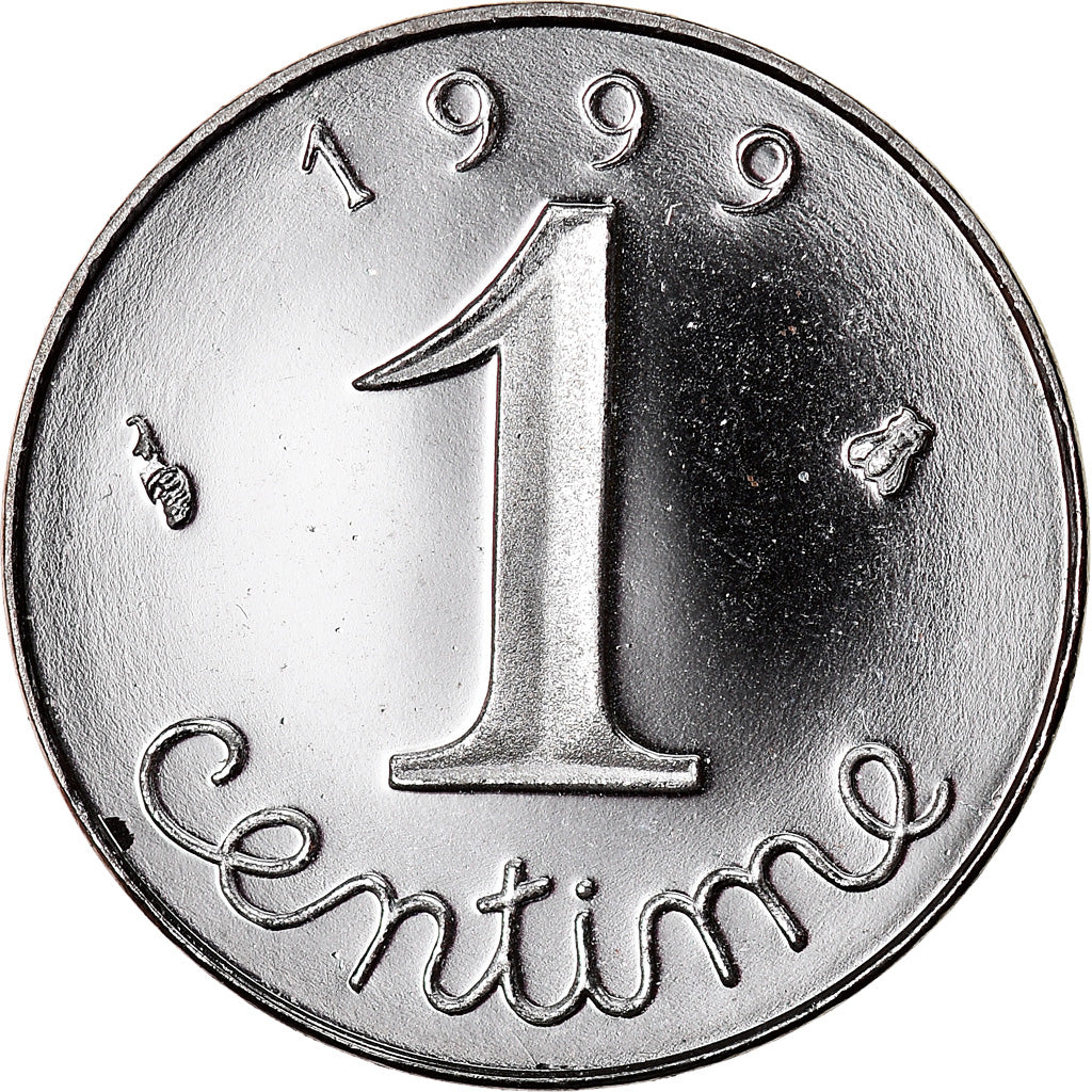 Moeda, França, Épi, Centime, 1999, Paris, Proof, MS(65-70), Aço Inoxidável