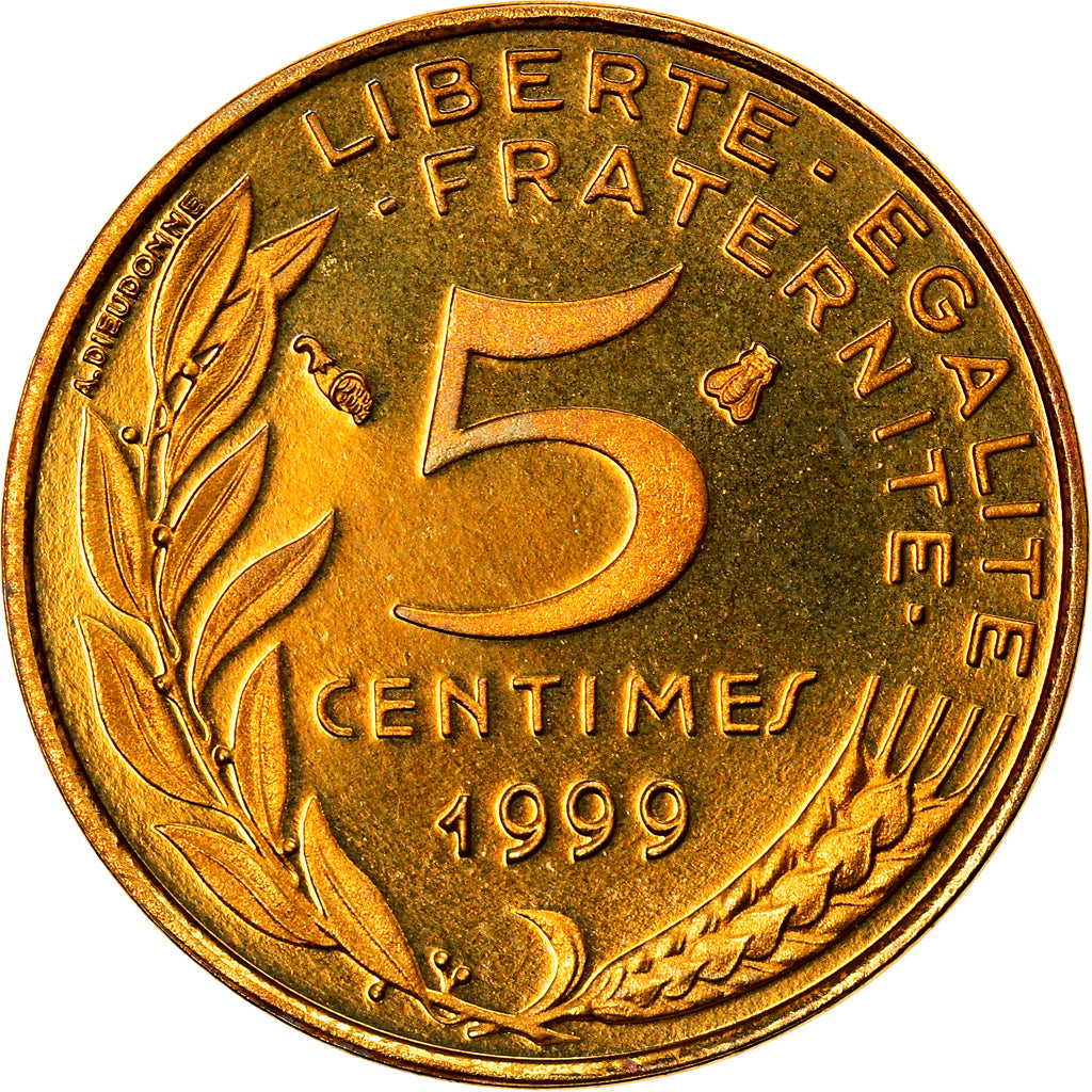 Coin, France, Marianne, 5 Centimes, 1999, Paris, Proof, MS(65-70)