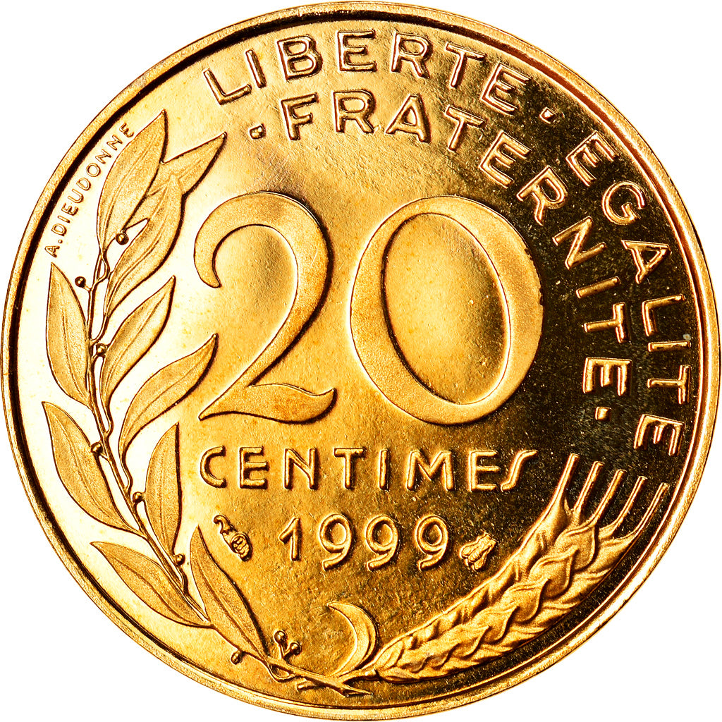 Coin, France, Marianne, 20 Centimes, 1999, Paris, Proof, MS(65-70)
