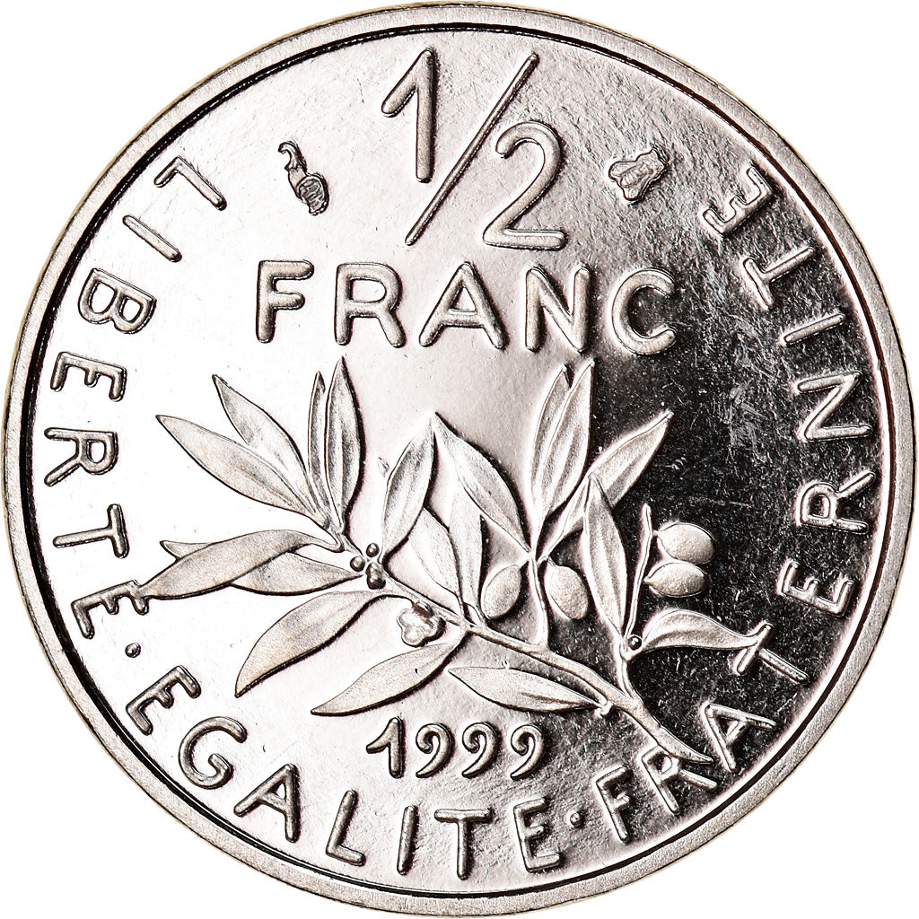 Munten, Frankrijk, Semeuse, 1/2 Franc, 1999, Paris, Proof, FDC, Nickel