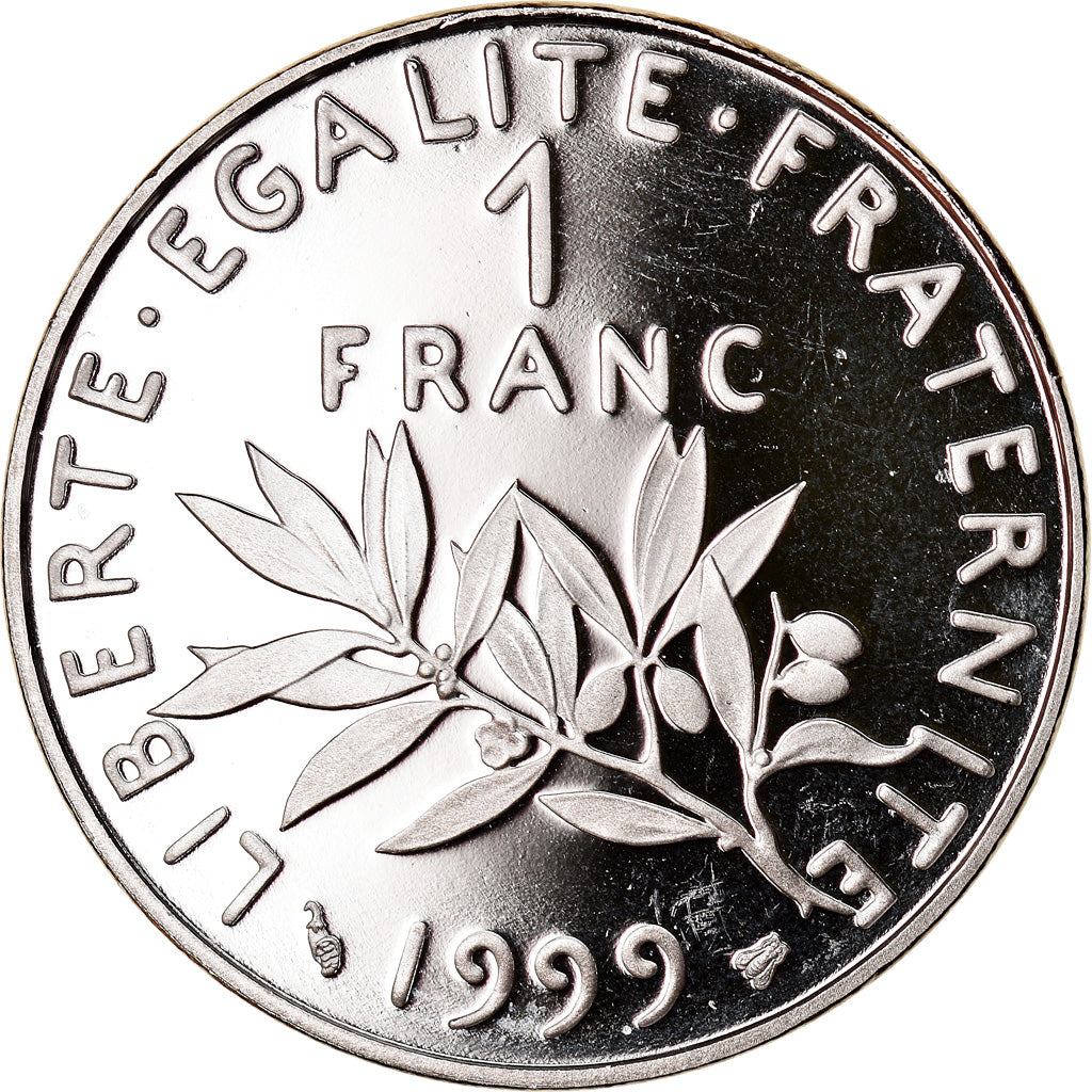 Moeda, França, Semeuse, Franc, 1999, Paris, Proof, MS(65-70), Níquel