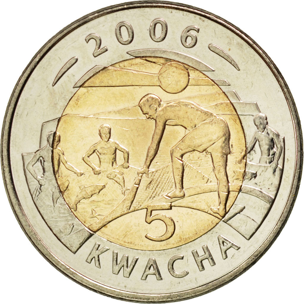 MALAWI, 5 Kwacha, 2006, KM #57, MS(63), Bi-Metallic, 27, 10.19