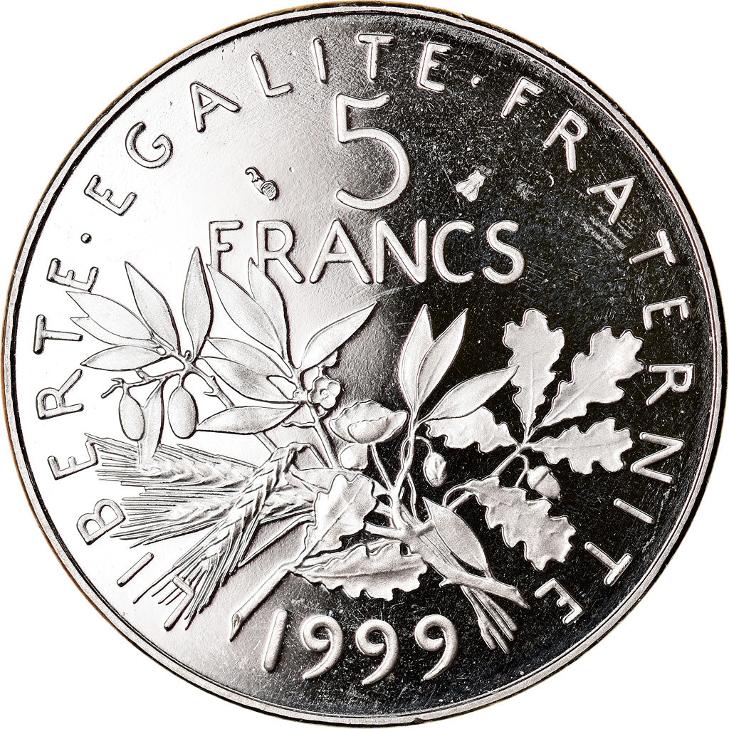 Moeda, França, Semeuse, 5 Francs, 1999, Paris, Proof, MS(65-70), Cobre-Níquel