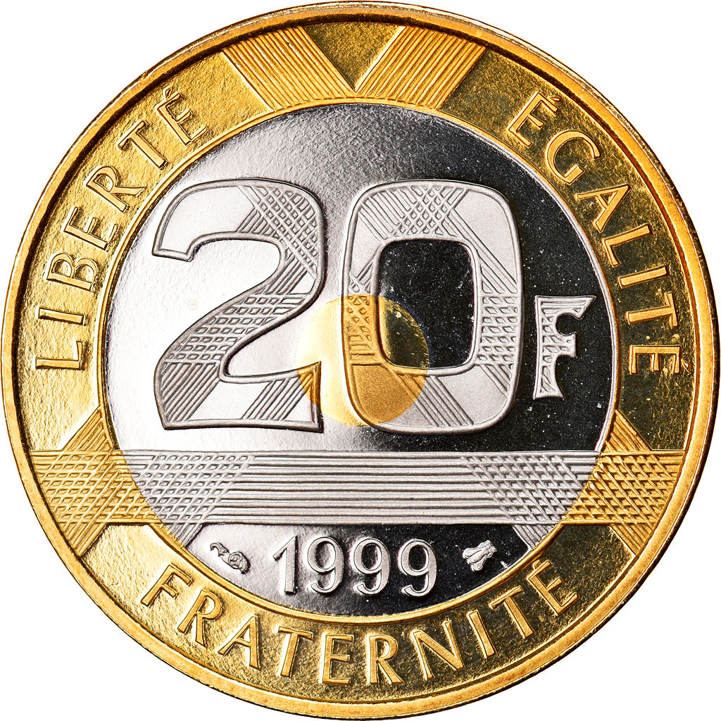 Moneta, Francia, Mont Saint Michel, 20 Francs, 1999, Paris, Proof, FDC