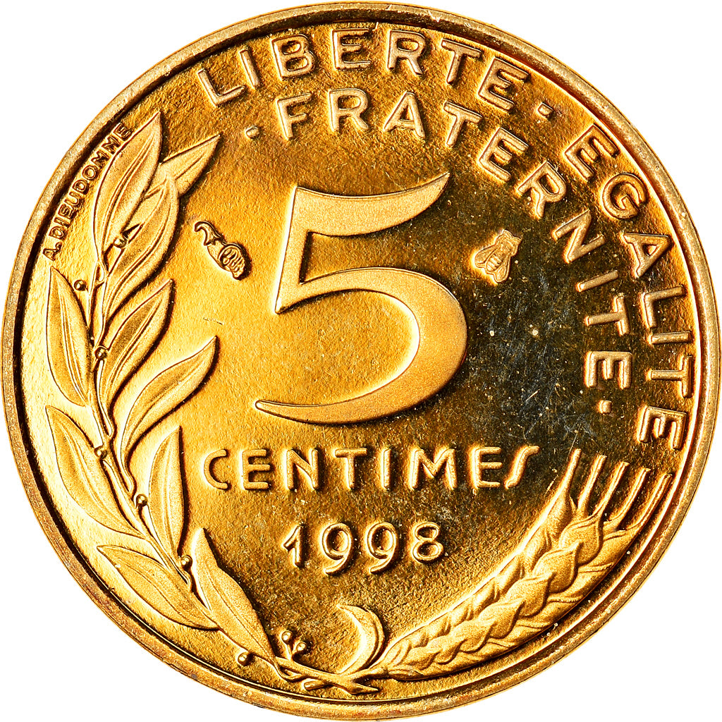 Coin, France, Marianne, 5 Centimes, 1998, Paris, Proof, MS(65-70)