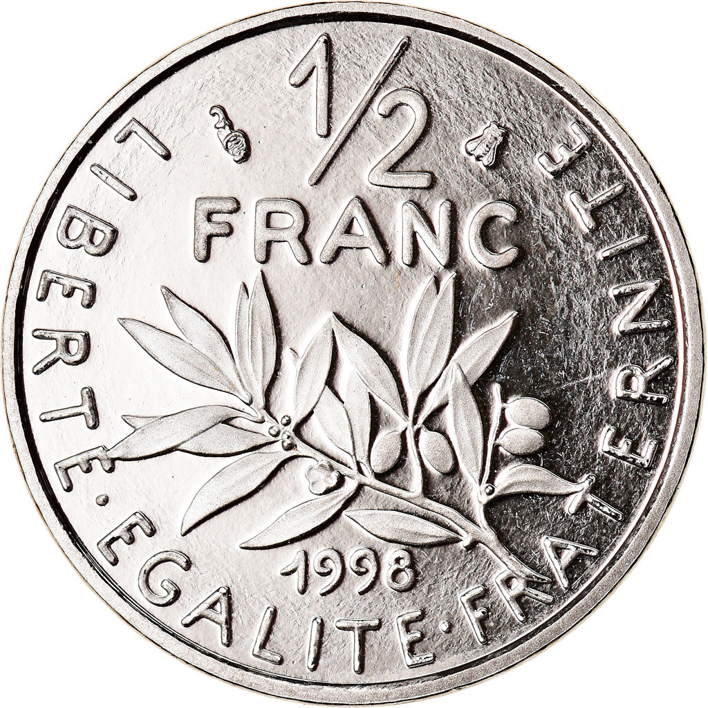 Munten, Frankrijk, Semeuse, 1/2 Franc, 1998, Paris, Proof, FDC, Nickel