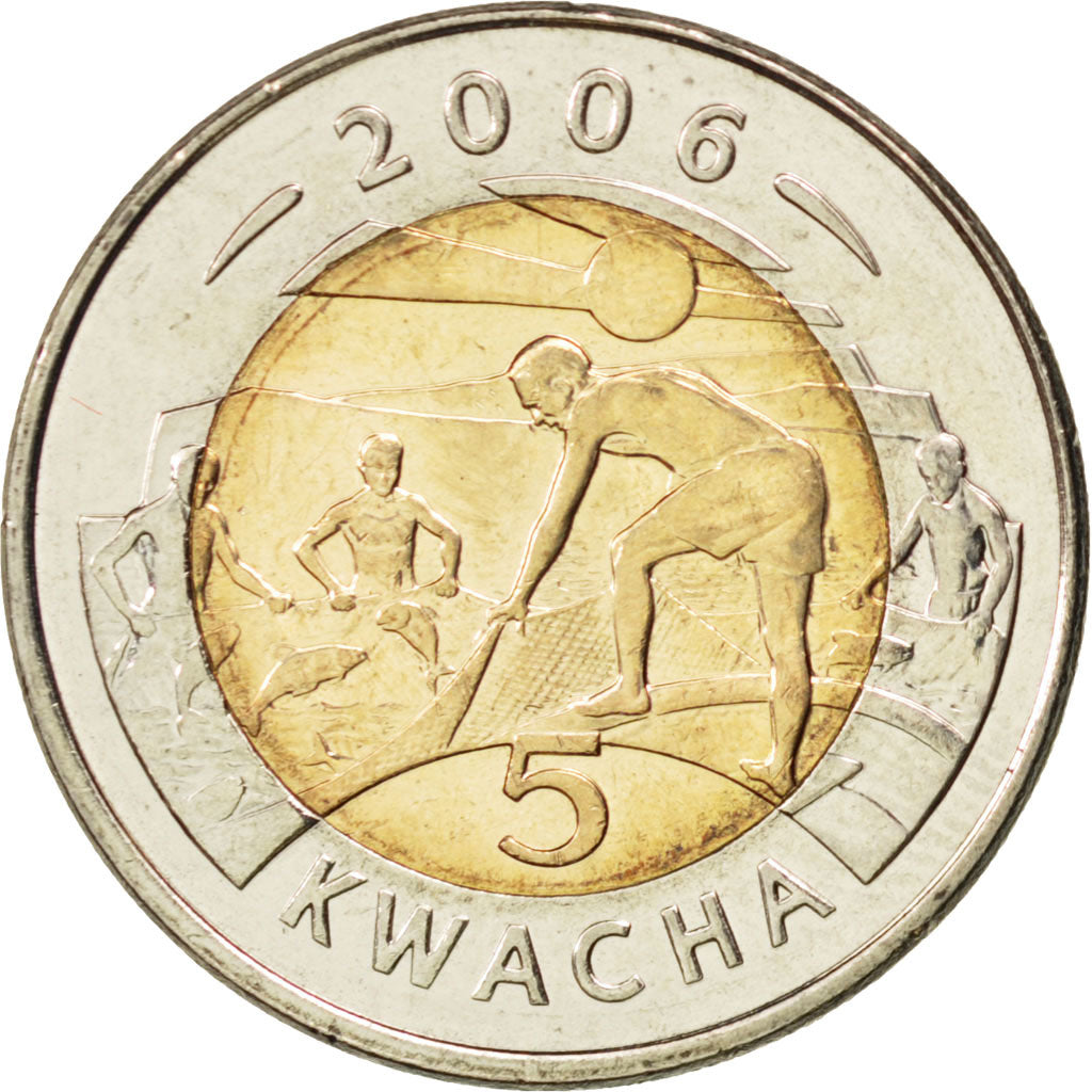 MALAWI, 5 Kwacha, 2006, KM #57, MS(63), Bi-Metallic, 27, 10.18