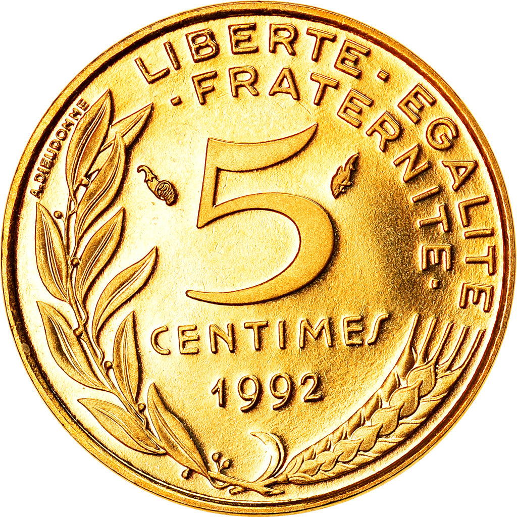 Coin, France, Marianne, 5 Centimes, 1992, Paris, Proof, MS(65-70)