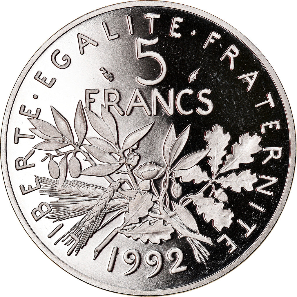 Coin, France, Semeuse, 5 Francs, 1992, Paris, Proof, MS(65-70), Nickel Clad